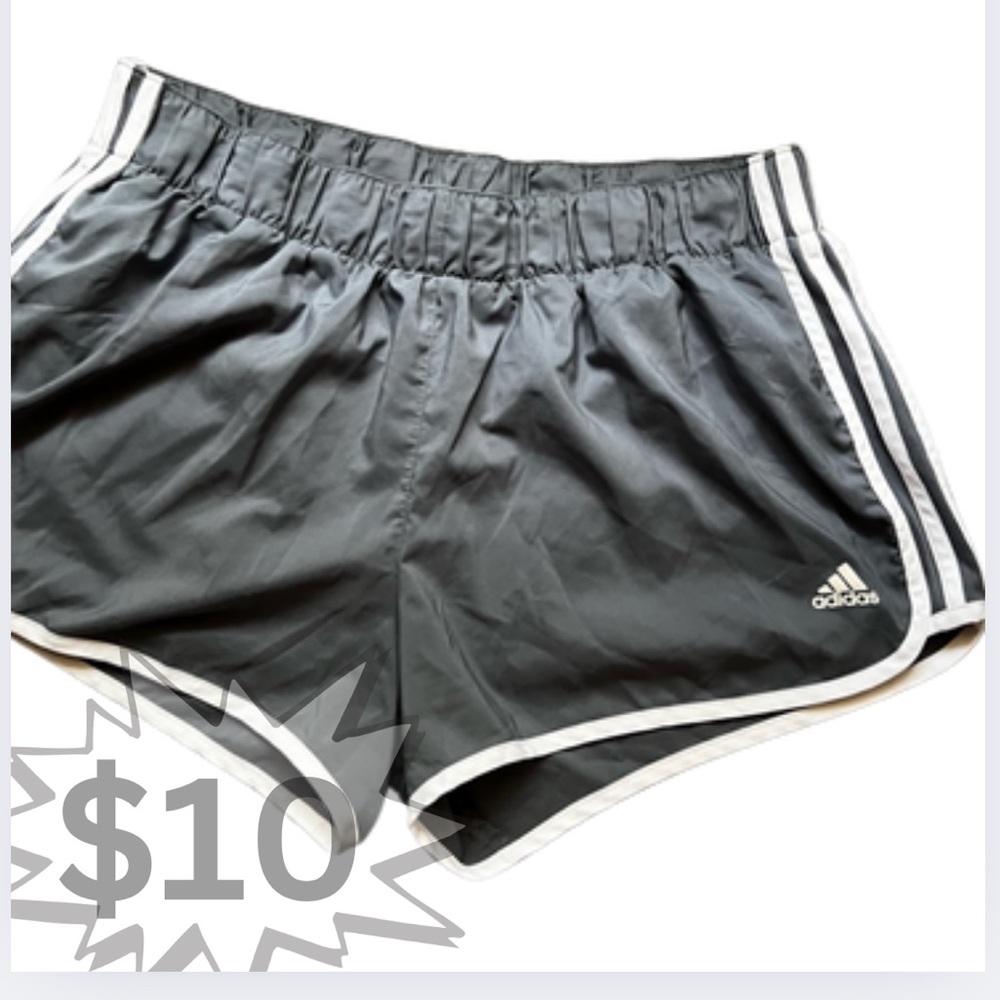 Adidas Mesh Lined Running Shorts XL x 3” Grey White